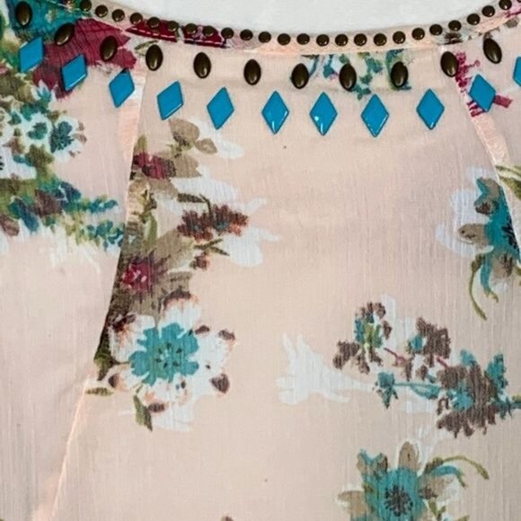 Steve Madden Top Womens Medium Shirt Blouse Sleeveless Tank Floral Boho Cottage - Picture 8 of 12